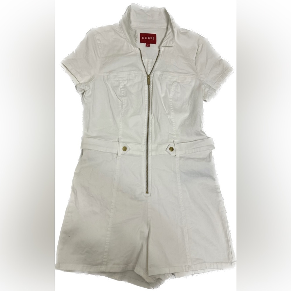 GUESS White Denim Romper